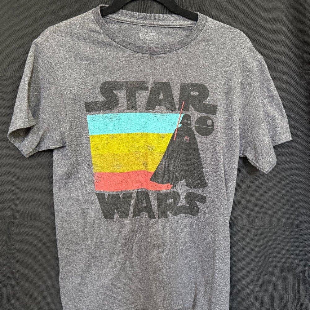 Star Wars Darth Vader/Death Star; Grey/Black/Medium tshirt